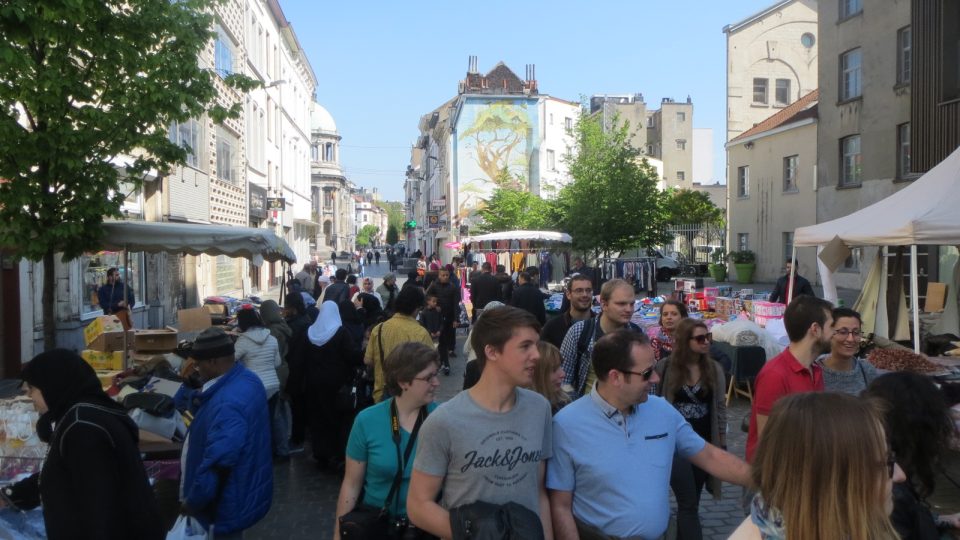 Trh v bruselské čtvrti Molenbeek