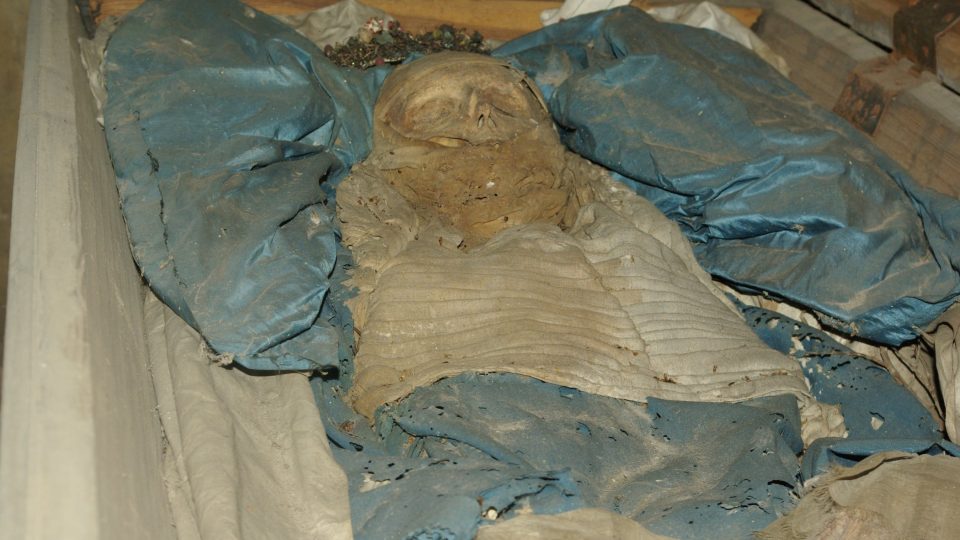 Patrně nejslavnější jaroměřská mumie, tzv. Jaroměřská nevěsta