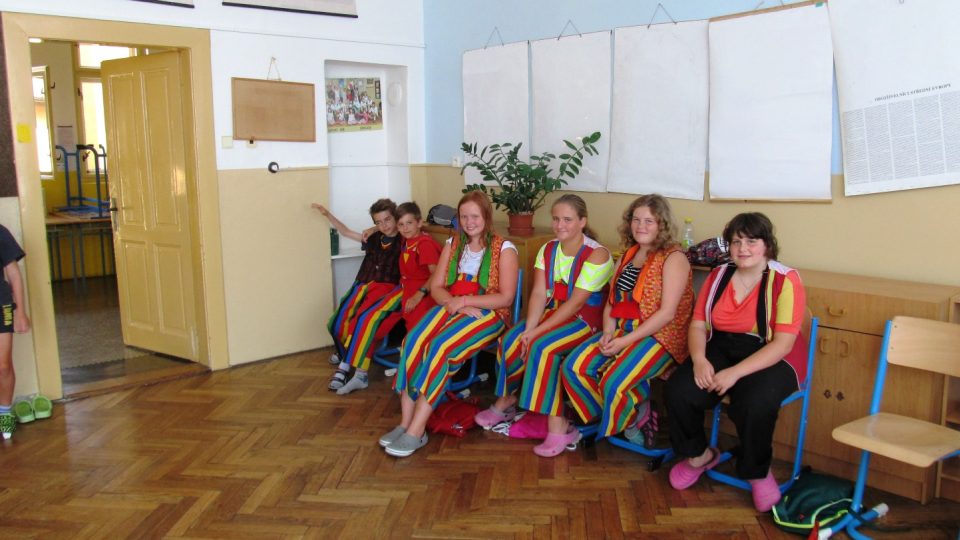 Část dětí si vyzkoušela roli klauna