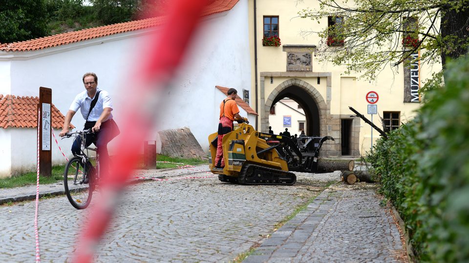 Chodci i cyklisté musejí být v okolí zámku v těchto dnech opatrní