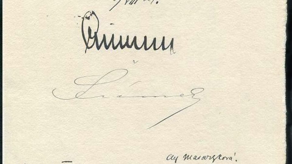 Podpisy Masaryka, Švehly, Šrámka