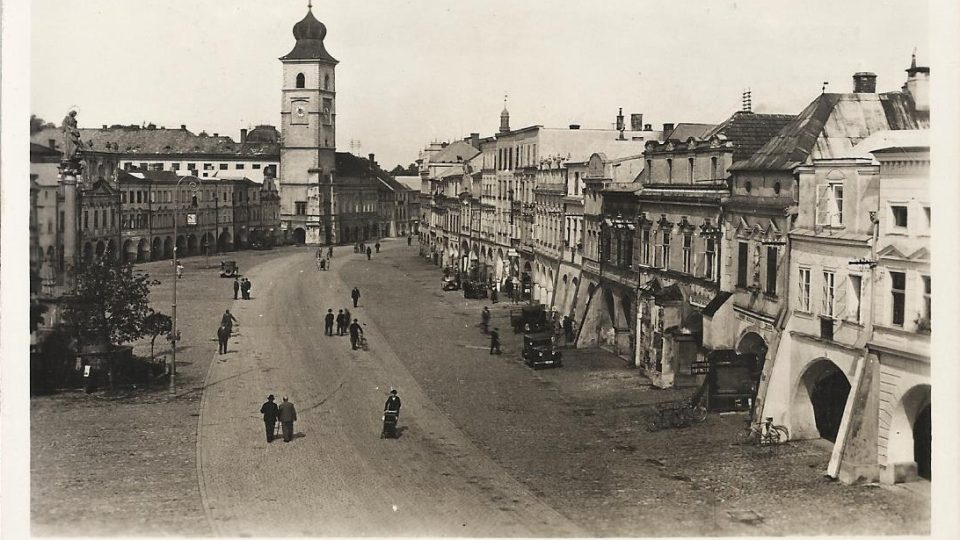 Historická fotografie náměstí v Litomyšli