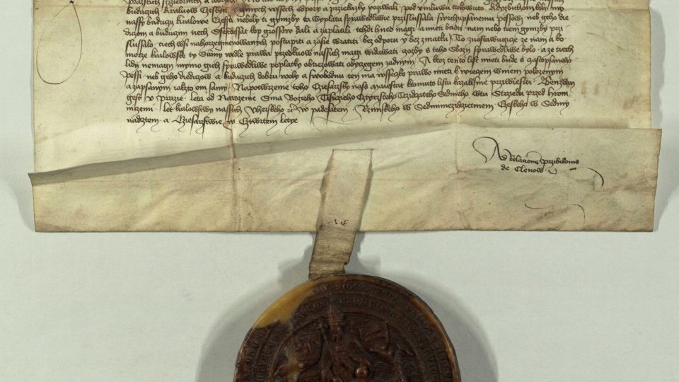 Královská listina, signovaná Zikmundem Lucemburským, zmiňuje rod Pejšů