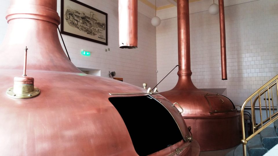 Chloubou muzea jsou obří měděné kotle na vaření piva