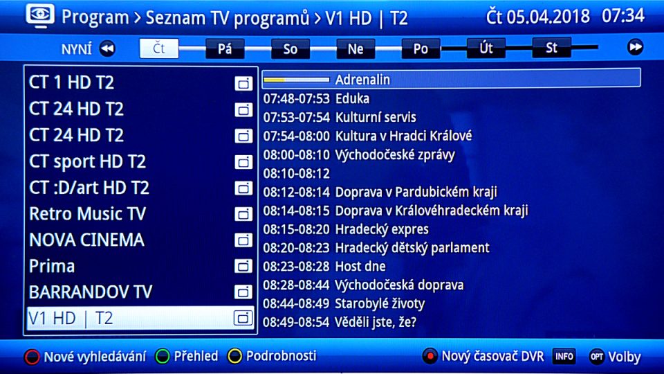 Východočeská televize V1 vysílá v HD rozlišení