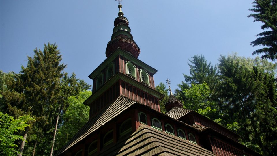 Hlavní věž kostelíka s tzv. lucernou