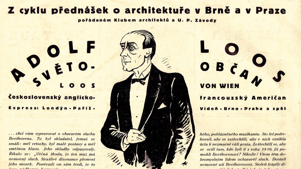 Anotace cyklu přednášek o architektuře v Brně a v Praze, Adolf Loos – světoobčan