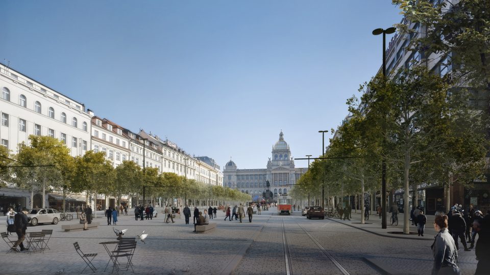 Vizualizace rekonstrukce Václavského náměstí v Praze