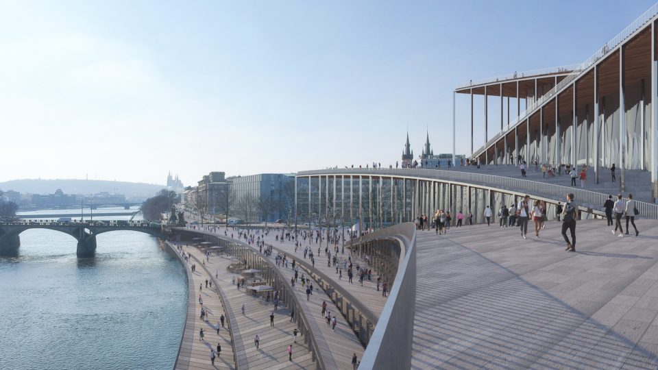 Vizualizace nové budovy Vltavské filharmonie od týmu Bjarke Ingels Group