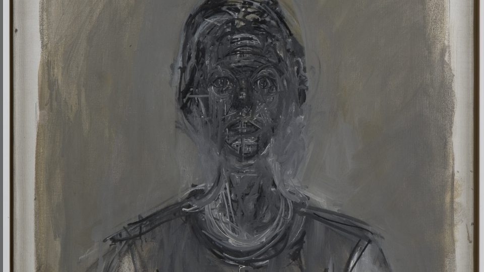 Alberto GIACOMETTI: Černá Annette, Black Annette, 1962; Oil on canvas 55 x 45,8 cm Fondation Giacometti, Paris © Estate Giacometti (Fondation Giacometti + ADAGP) Paris, 2019