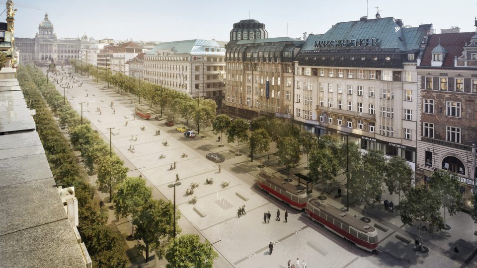 Vizualizace rekonstrukce Václavského náměstí v Praze