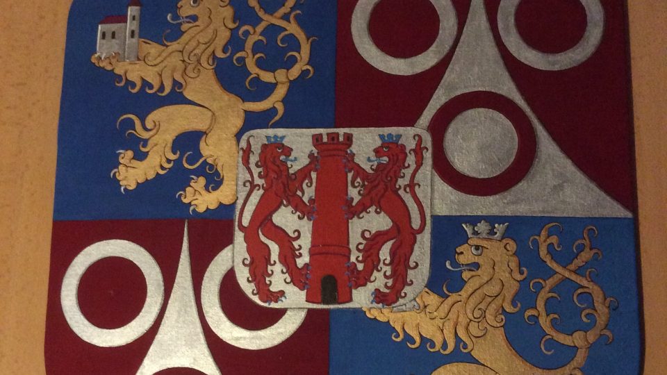 Erb rodu Šliků malovaný heraldikem Vladimírem Míkou