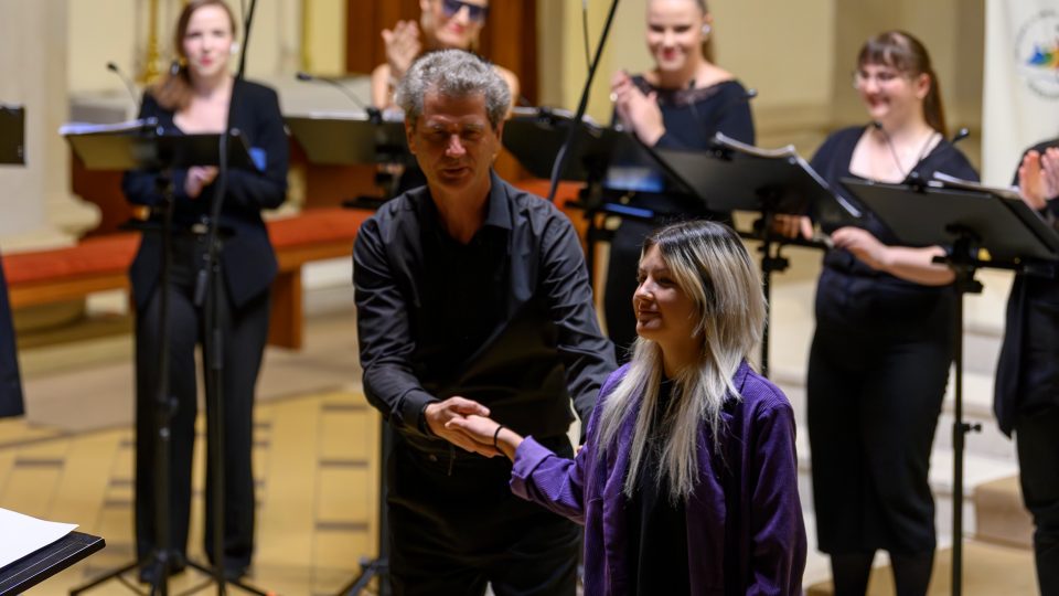 Boglárka Erdös, sbormistr Jurij Galatenko a Canticum Ostrava