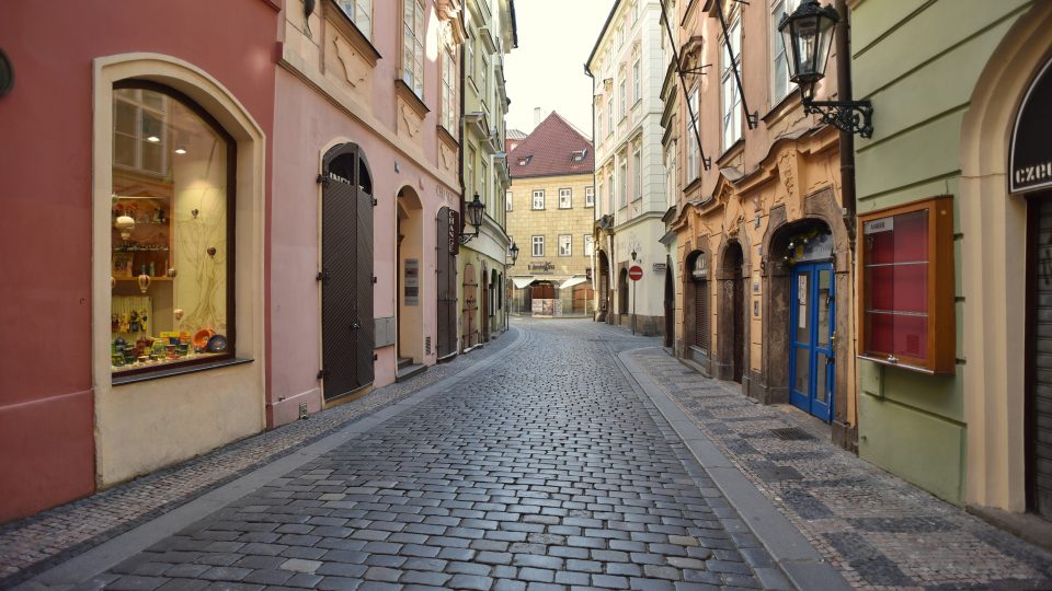 Vylidněná Praha během první vlny covidu-19, březen 2020