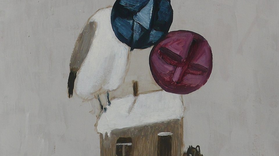 Viktor Pivovarov: Ospalá zima, 2022, olej, karton, 67 x 52 cm