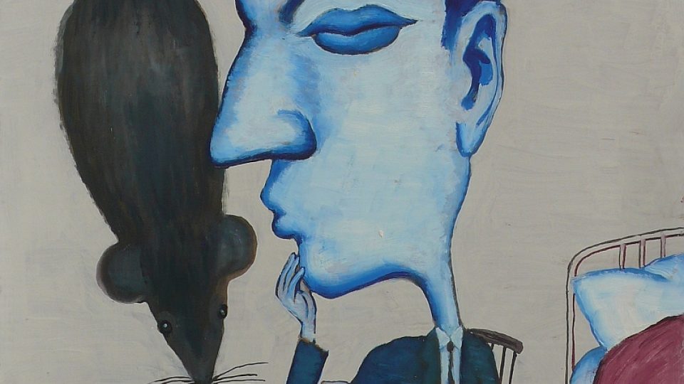 Viktor Pivovarov: Mé druhé já, 2022, olej, karton, 67 x 52 cm