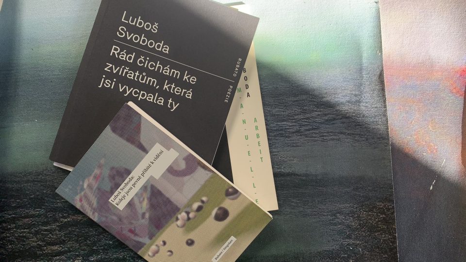 Sbírky Luboše Svobody Vypadáme, že máváme (Fra, 2014), M-a-n-u-e-l-l-e Arbeit (Hochroth 2022), Rád čichám ke zvířatů, která jsi vycpala ty (Rubato, 2023), Koleje jsou pevně přibité k vidění (Rubato, 2024)