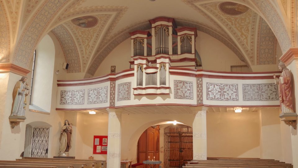 Poniklá, Kostel sv. Jakuba, varhany z r. 1825 Ignáce Predigera