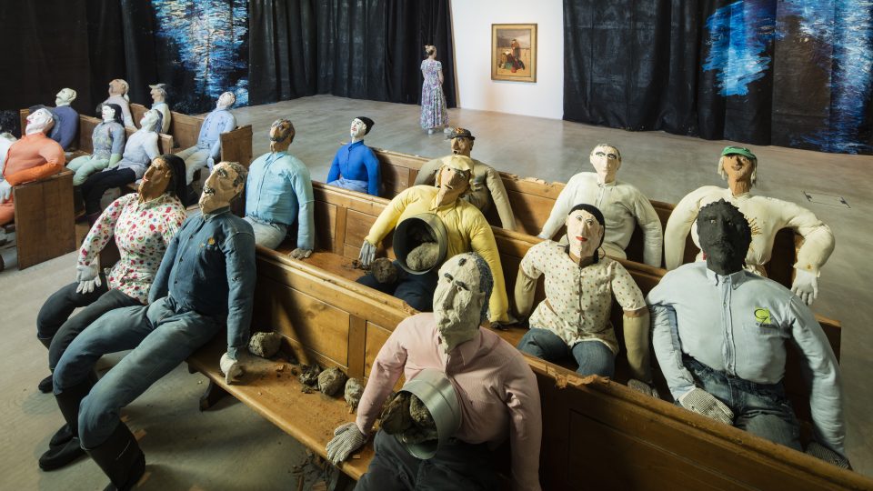 Oscar Murillo: installation Turner Prize 2019. Výstava Turner Prize 2019 v Turner Contemporary, Margate.