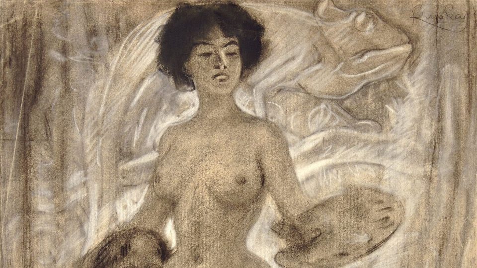 František Kupka, Pokrok v malbě, kresba uhlem