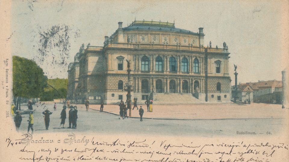 Rudolfinum, 1899. Bylo postaveno J. Schulzem a J. Zítkem v letech 1876-1886 a pojmenováno na počest korunního prince Rudolfa