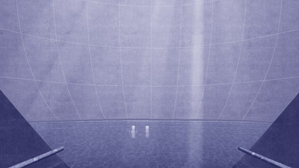 Jeden ze čtyř objektů v Lázních podle návrhu Jana Lébla – bazén ve tvaru koule