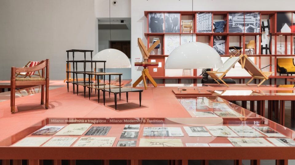 Expozice výstavy Vico Magistretti Architetto Milanese v Triennale di Milano