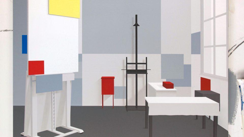 Ben Willikens: Prostor 1321, Studio Pieta Mondriana, Paříž, akryl, plátno, Sbírka Siegfrieda a Jutty Weishaupta 
