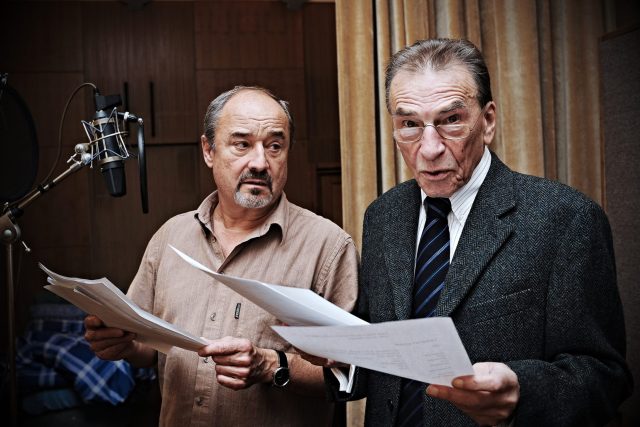 Viktor Preiss a František Němec při natáčení | foto: Tomáš Vodňanský,  Český rozhlas