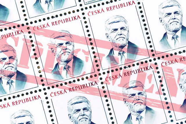 Prezident Petr Pavel na poštovní známce ano,  nebo ne?  (návrh fiktivní známky) | foto: Profimedia,  Český rozhlas