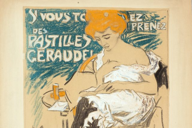 Karel Špillar,  Si vous toussez prenez des Pastilles Géraudel,  po 1902,  návrh plakátu | foto: Uměleckoprůmyslové museum v Praze